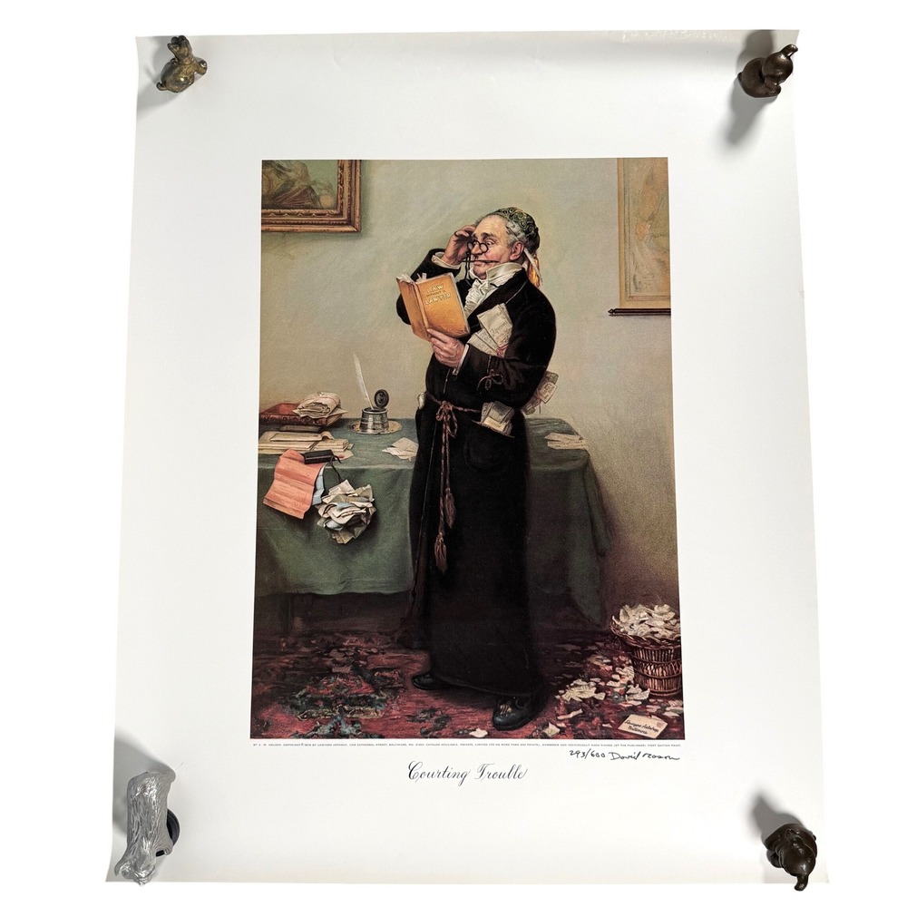 Lawyers Artshop Courting Trouble Signed Print 293/600 A.W. Holden 21x26 USA